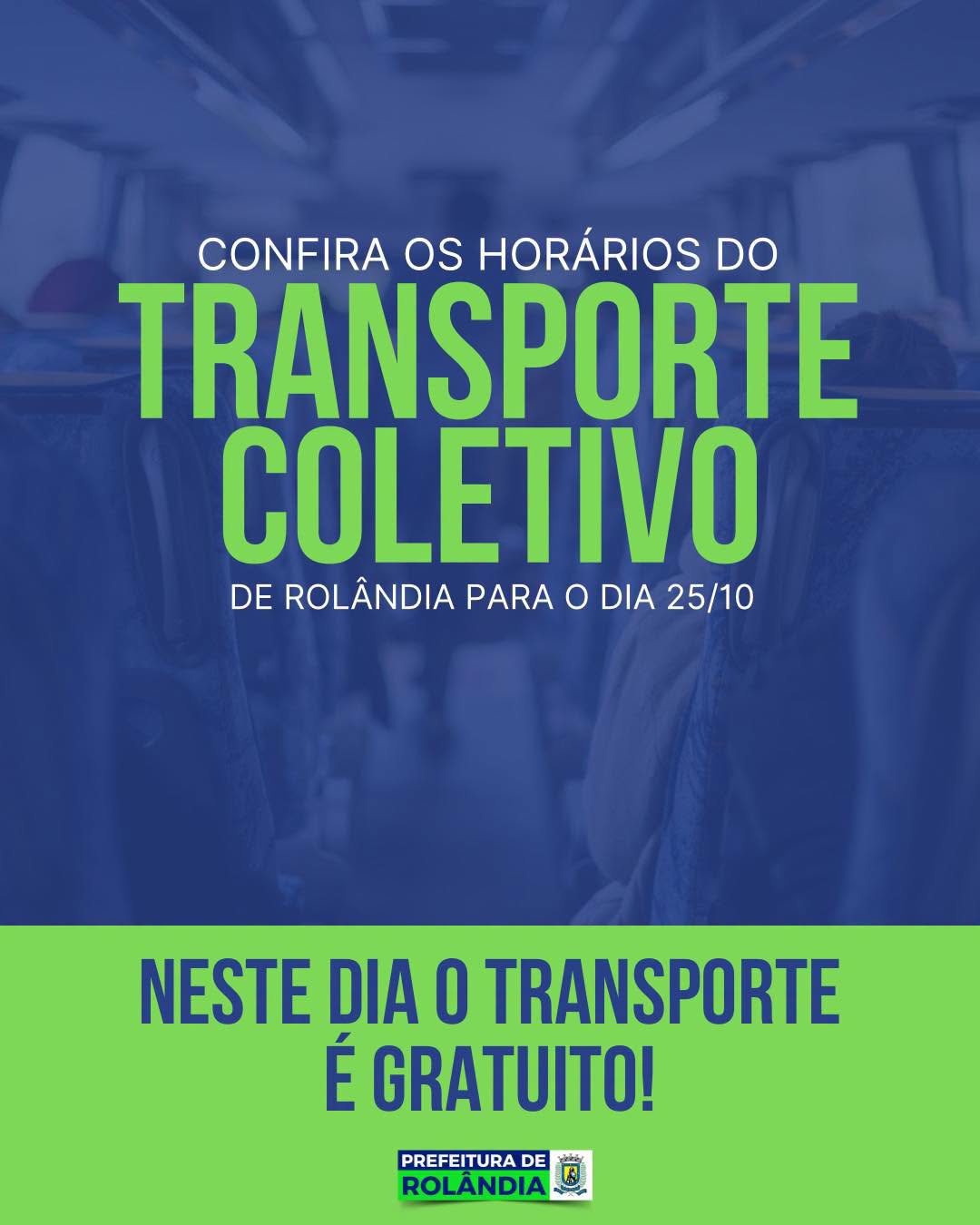TRANSPORTE COLETIVO GRATUITO NESTE DOMINGO