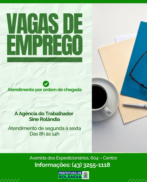 VAGAS DE EMPREGO 16/10/2026